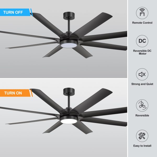 Arthur 72 in. (6 ft.) Indoor Black Industrial Windmill Ceiling Fan with Integrated LED with Remote Control Included