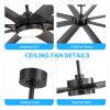 Arthur 72 in. (6 ft.) Indoor Black Industrial Windmill Ceiling Fan with Integrated LED with Remote Control Included