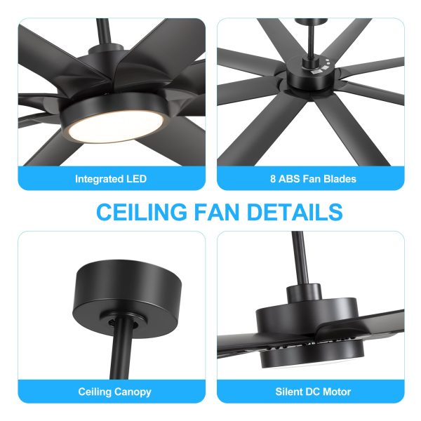 Arthur 72 in. (6 ft.) Indoor Black Industrial Windmill Ceiling Fan with Integrated LED with Remote Control Included
