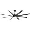 Archer 72 in. Integrated LED Indoor Black Ceiling Fans with Light and Remote Control Included