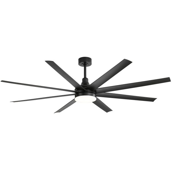 Archer 72 in. Integrated LED Indoor Black Ceiling Fans with Light and Remote Control Included