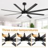 Archer 72 in. Integrated LED Indoor Black Ceiling Fans with Light and Remote Control Included