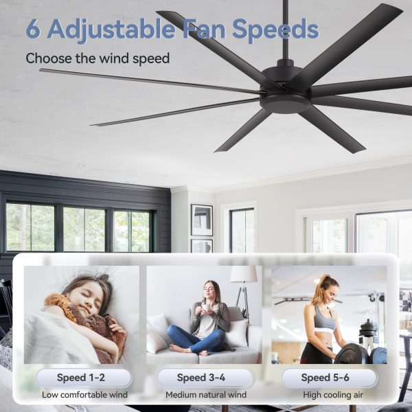 Wesley 7 ft. Indoor/Covered Outdoor Industrial Black Ceiling Fans without Light with Downrod and Remote Included