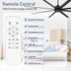 Wesley 7 ft. Indoor/Covered Outdoor Industrial Black Ceiling Fans without Light with Downrod and Remote Included