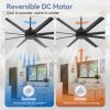 Wesley 7 ft. Indoor/Covered Outdoor Industrial Black Ceiling Fans without Light with Downrod and Remote Included
