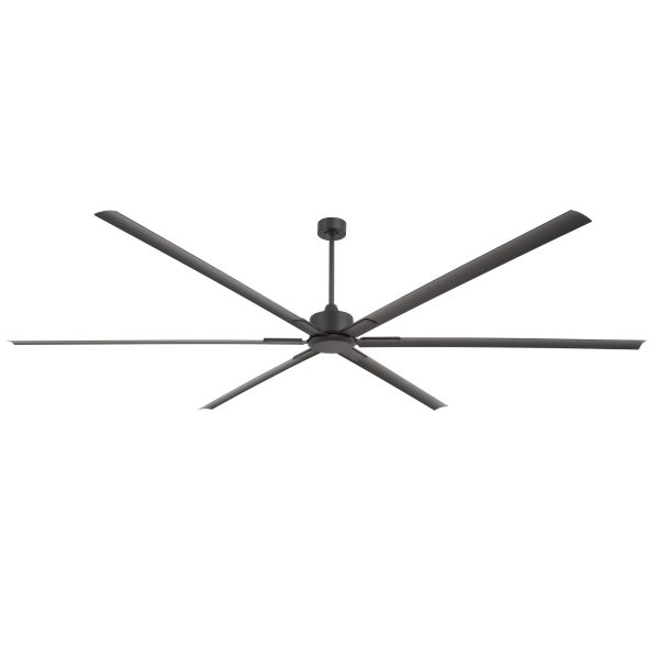 Industrial 120 in. (10 ft. ) Black HVLS Ceiling Fan with Downrod and Aluminum Blade with Remote Included No Light