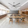 Industrial 120 in. (10 ft. ) Black HVLS Ceiling Fan with Downrod and Aluminum Blade with Remote Included No Light