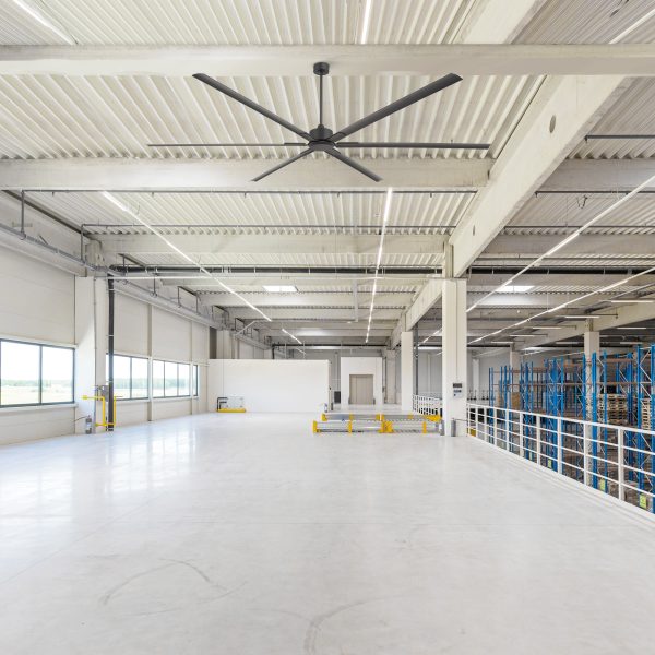 Industrial 120 in. (10 ft. ) Black HVLS Ceiling Fan with Downrod and Aluminum Blade with Remote Included No Light