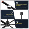 144 in. (12 ft. ) Aluminum Industrial HVLS 120V-1Phase Black Ceiling Fan with Downrod, Wall Control No Light