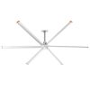 144 in. (12 ft. ) Aluminum Indoor/Covered Outdoor Industrial HVLS Silver Ceiling Fan with Downrod, Wall Control No Light