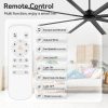 Melissa 84 in. (7 ft.) Windmill Black Ceiling Fan with Black Aluminum Blade, Downrod and Remote Included No Light