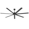 Melissa 84 in. Windmill Black Ceiling Fan with Downrod, Black Blade and Remote Included No Light (7 Blades)