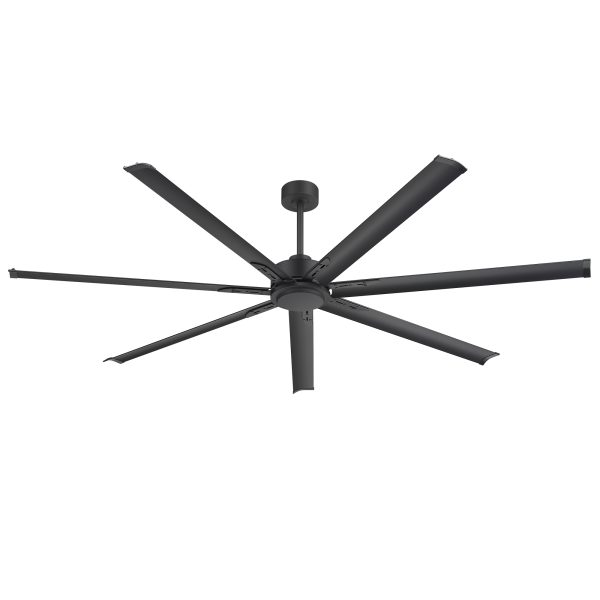 Melissa 84 in. Windmill Black Ceiling Fan with Downrod, Black Blade and Remote Included No Light (7 Blades)