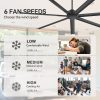 Melissa 84 in. Windmill Black Ceiling Fan with Downrod, Black Blade and Remote Included No Light (7 Blades)