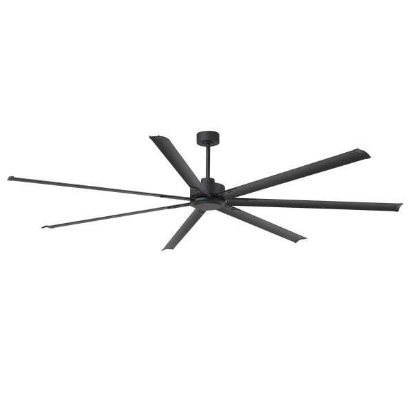 Melissa 96 in. Windmill Black Ceiling Fan with Downrod, Black Blade and Remote Included No Light (7 Blades)