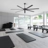 Melissa 96 in. Windmill Black Ceiling Fan with Downrod, Black Blade and Remote Included No Light (7 Blades)