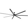 Melissa 108 in. Windmill Black Ceiling Fan with Downrod, Black Blade and Remote Included No Light
