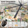 Melissa 108 in. Windmill Black Ceiling Fan with Downrod, Black Blade and Remote Included No Light