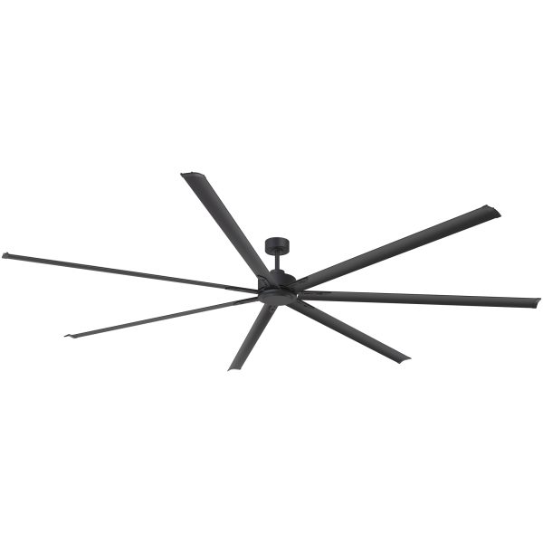 Melissa 108 in. Windmill Black Ceiling Fan with Downrod, Black Blade and Remote Included No Light