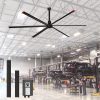 16 ft. Aluminum Indoor/Covered Outdoor Industrial HVLS 120V-1Phase Black Ceiling Fan with Downrod, Wall Control No Light