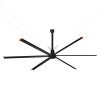 20 ft. Aluminum Indoor/Covered Outdoor Industrial HVLS 120V-1Phase Black Ceiling Fan with Downrod, Wall Control No Light