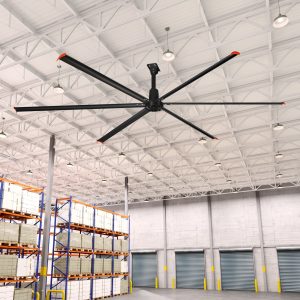 20 ft. Aluminum Indoor/Covered Outdoor Industrial HVLS 120V-1Phase Black Ceiling Fan with Downrod, Wall Control No Light