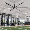 22 ft. Aluminum Indoor/Covered Outdoor Industrial HVLS 120V-1Phase Black Ceiling Fan with Downrod, Wall Control No Light