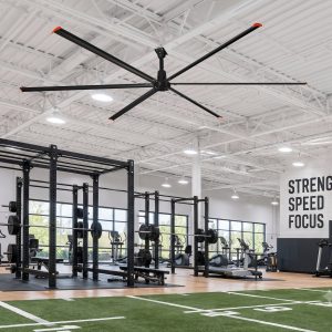 22 ft. Aluminum Indoor/Covered Outdoor Industrial HVLS 120V-1Phase Black Ceiling Fan with Downrod, Wall Control No Light
