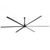 24 ft. Aluminum Indoor/Covered Outdoor Industrial HVLS 120V-1Phase Black Ceiling Fan with Downrod, Wall Control No Light