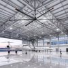 24 ft. Aluminum Indoor/Covered Outdoor Industrial HVLS 120V-1Phase Black Ceiling Fan with Downrod, Wall Control No Light