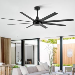 Melissa 72 in. 6 Fan Speeds Ceiling Fan in Black with Remote Control Included