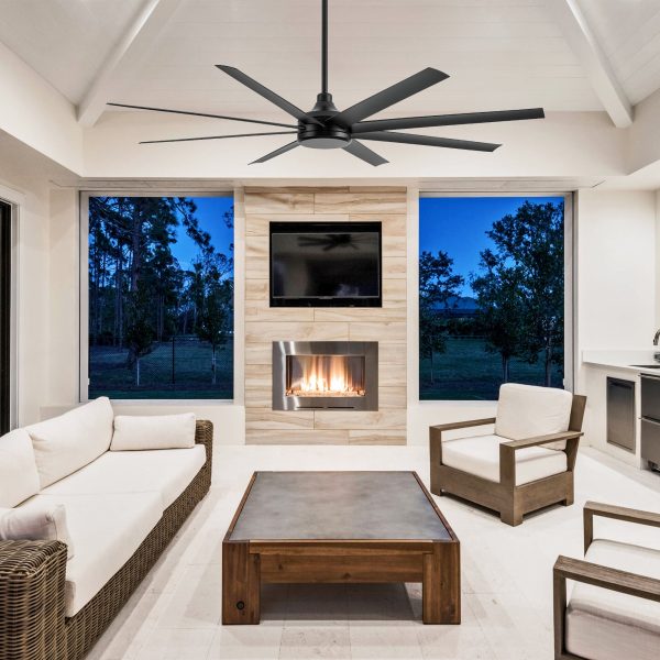 Melissa 72 in. 6 Fan Speeds Ceiling Fan in Black with Remote Control Included