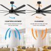 Melissa 72 in. 6 Fan Speeds Ceiling Fan in Black with Remote Control Included
