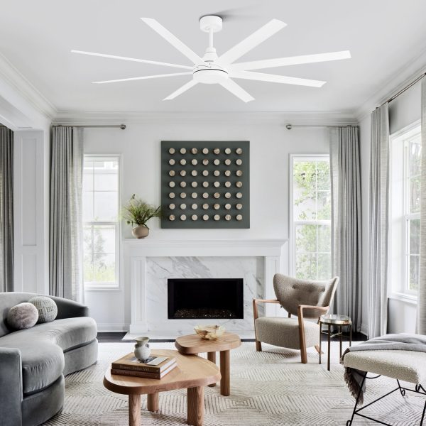 Melissa 72 in. 6 Fan Speeds Ceiling Fan in White with Remote Control Included