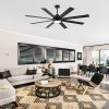 Wesley 72 in. Indoor Black Windmill Industrial Ceiling Fan with Integrated LED with Remote Included