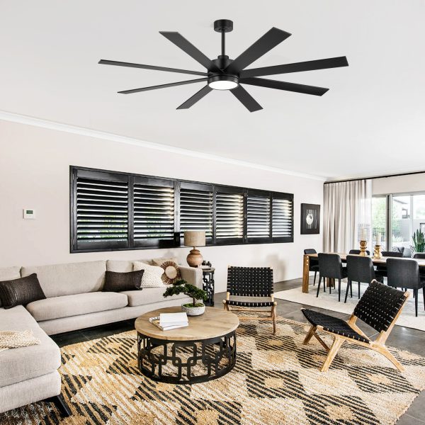 Wesley 72 in. Indoor Black Windmill Industrial Ceiling Fan with Integrated LED with Remote Included