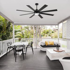 Wesley 72 in. Indoor Black Windmill Industrial Ceiling Fan with Integrated LED with Remote Included