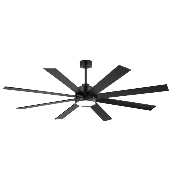 Wesley 72 in. Indoor Black Windmill Industrial Ceiling Fan with Integrated LED with Remote Included