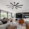 Larrisa 72 in. (6 ft.) Indoor Integrated LED Black Industrial Ceiling Fan with Light and Remote Included