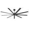 Molero 84 in. (7 ft. ) Black Industrial Ceiling Fan Without Light with 9 Black/Brown Blades, Downrod and Remote Included