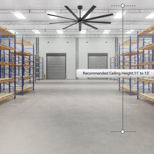 Molero 84 in. (7 ft. ) Black Industrial Ceiling Fan Without Light with 9 Black/Brown Blades, Downrod and Remote Included