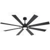 Kharsa 72 in. Black Windmill Ceiling Fan with LED Light, Downrod, Black/Brown Blade and Remote Included