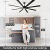 Gladys 72 in. Black Windmill Covered Outdoor Ceiling Fan with LED Light, Downrod, Black/Brown Blade and Remote Included