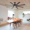 Alvarez 72 in. Black Windmill Ceiling Fan with LED Light, Downrod, Black/Brown Blade and Remote Included