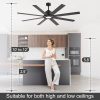 Alvarez 72 in. Black Windmill Ceiling Fan with LED Light, Downrod, Black/Brown Blade and Remote Included
