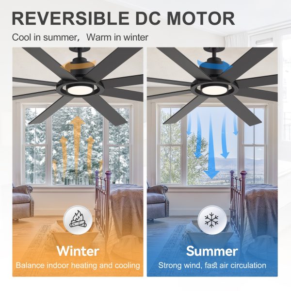 Alvarez 72 in. Black Windmill Ceiling Fan with LED Light, Downrod, Black/Brown Blade and Remote Included