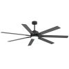 Marco 72 in. Black Standard Covered Outdoor Ceiling Fan with LED Light, Black/Gray Blade, Downrod and Remote Included