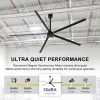 12 ft. Aluminum Indoor/Covered Outdoor Industrial 120V-1Phase HVLS Black Ceiling Fan with Downrod, Wall Control No Light